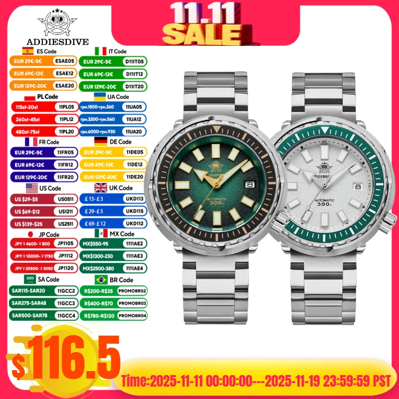 

ADDIESDIVE мужские часы для дайвинга 300 м водонепроницаемые NH35 автоматические механические сапфировые лучшие брендовые наручные часы для дайвинга часы для отдыха новые AD2090