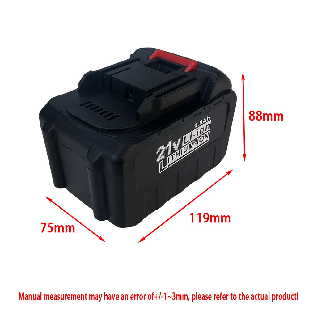 Suitable for Makita Cordless Electric Wrench Car impact wrench Lithium-ion 21V  9.0Ah（9000mAh） Rechargeable Power tool Battery