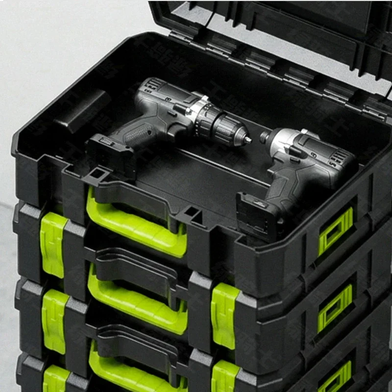 Stapelbare Kombinierte Werkzeugaufbewahrungsbox Hardware-Wartungs-Organizer Haushalt Mehrschichtiger Stapelbarer Werkzeugkoffer Aufbewahrungstasche – Detail 5
