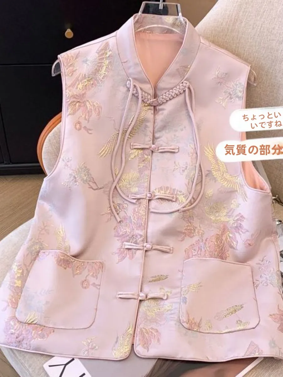 new-chinese-sle-svel-vest-jaet-national-trend-spring-autumn-thin-floral-embroidery-women's-two-piece-set-outerwear