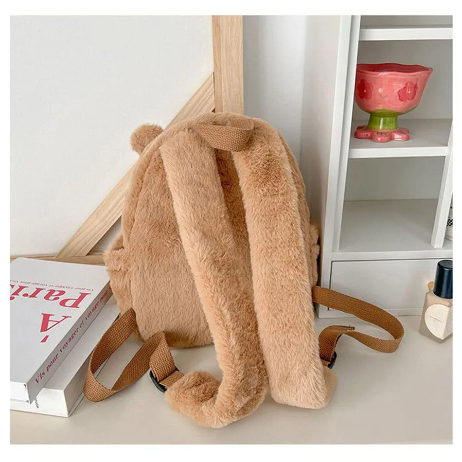 Student School Bag Capibala Plush Capybara Bag Casual All-match Fur Bag Large Capacity Backpack School Bag Mochila