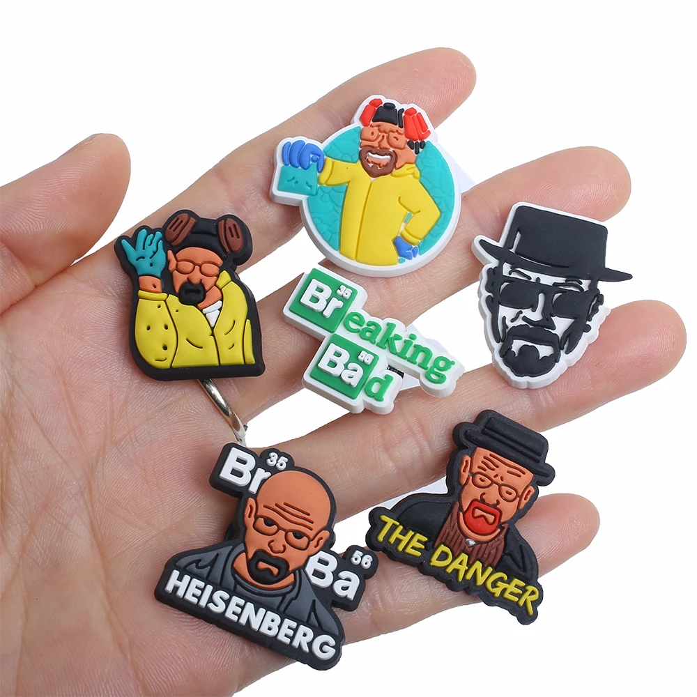 Classic Hot TV Series Breaking Bad PVC Shoe Charms Sandals Shoes Decorations Accessories for Clog Garden Buckle Boys Party Gifts