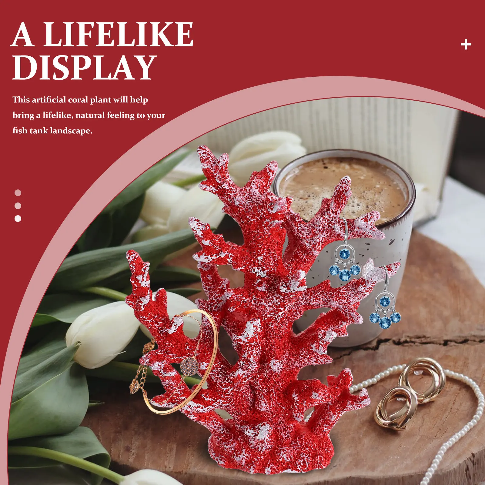 

Artificial Coral Plant Resin Realistic Aquarium Ornament Fish Tank Decoration Natural Lifelike Coral Landscape Decor