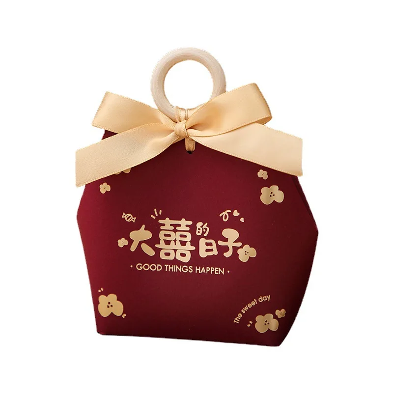 10/30/50Pcs Fashion White/Red Paper Box Handbag Candy Gift Box Jewelry Ribbon Wooden Ring Court Elegant Ceremony Party Wedding view 3