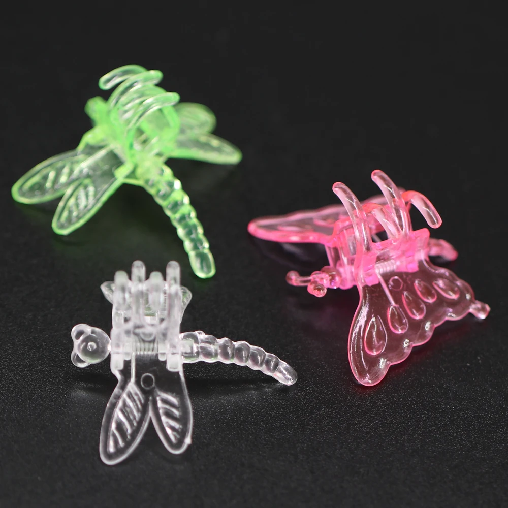 18-48PCS Orchid Clips Plastic Garden Plant Dragonfly Butterfly Clamps for Support Flower Vine Decoration Ornamental Clips Mixed