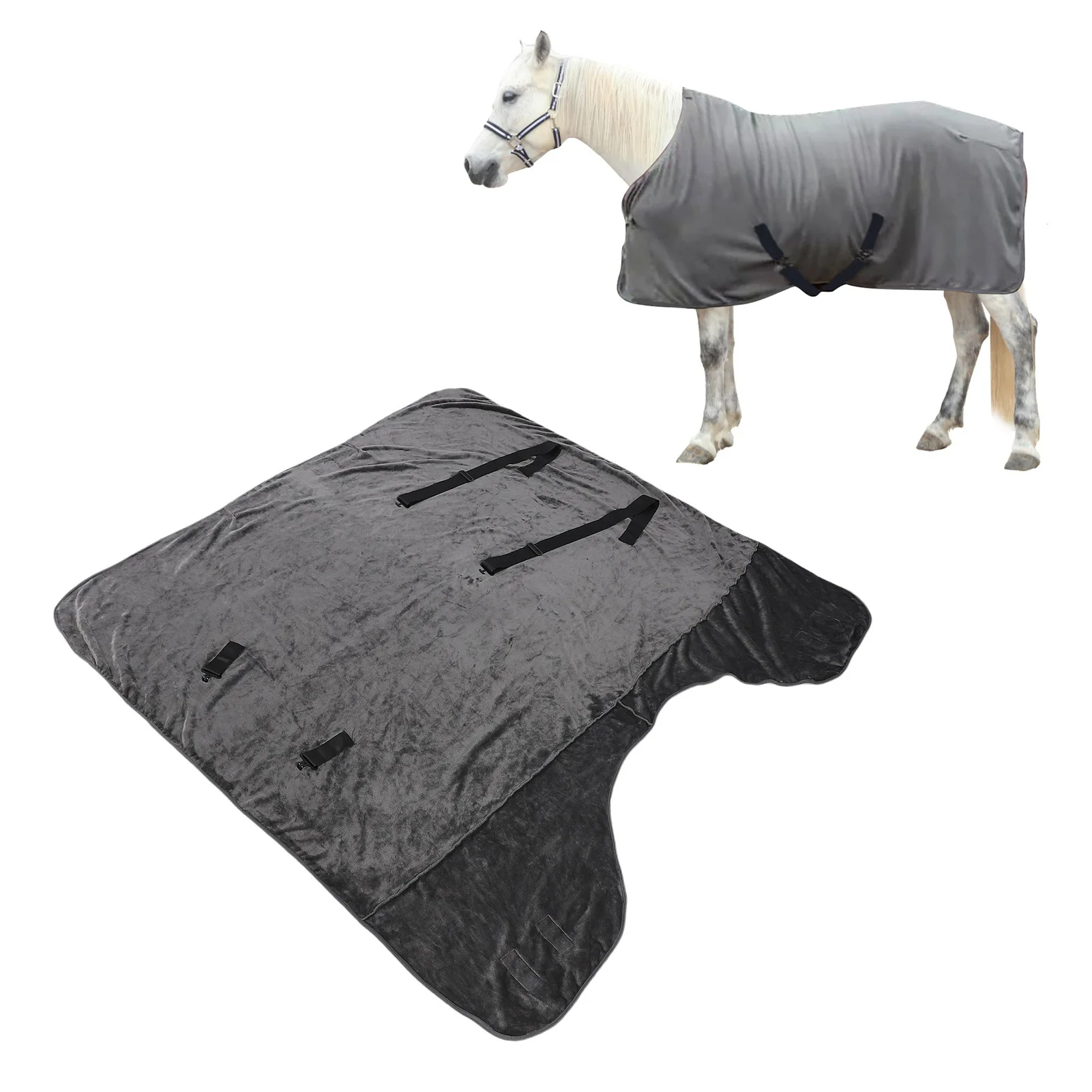 Manta de caballo de invierno, cómoda y cálida relleno de franela para el cuidado del caballo, manta gruesa para granja, manta de caballo de invierno