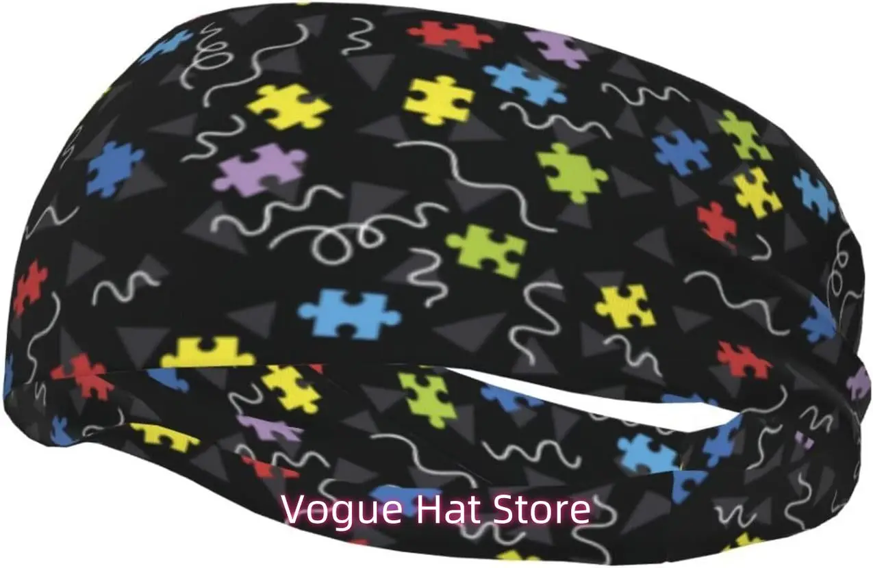 

Autism Wide Headbands,Fashion Hair Bands Yoga Running Sports Workout Gym Stretchy Turbans for Women Men