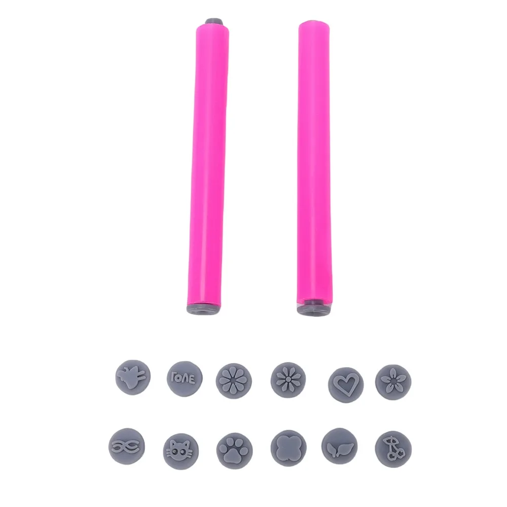 36PCS 48 In 1 Nail Stamp Pen Set Interchangeable Stamp Heads Floral Butterfly Rose Patterns Nail Art Stamp Pen