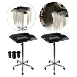 Beauty Salon Trolley Movable Hairdressing Hair Extension Tools Trolley with 3pcs barrels Hair Salon Bracket Cart