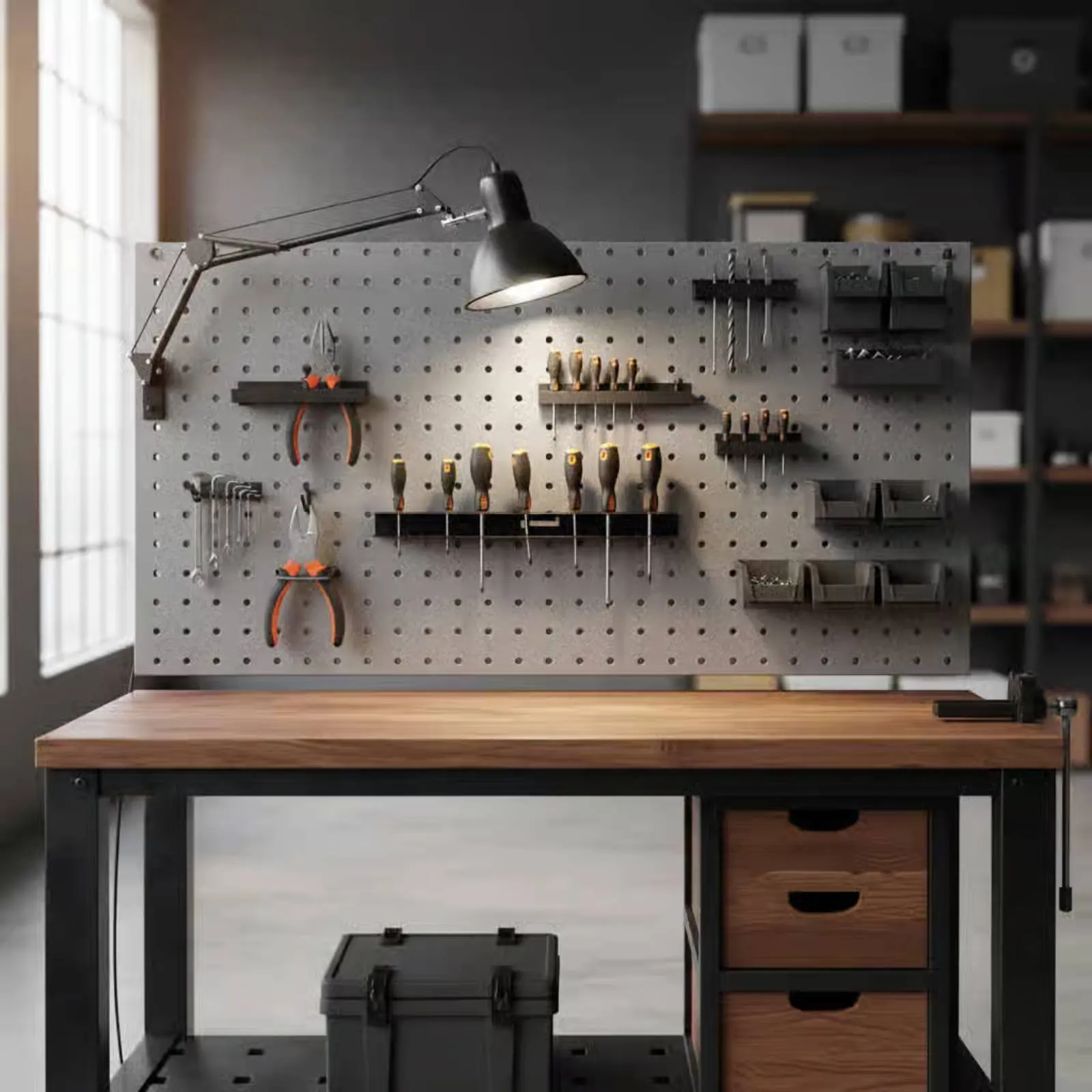 Screwdriver and Plier Rack Sturdy-Duty Wall Mounted Tool Organizer Pliers Storage Rack Space Saving Wall Mount Tool Organizer