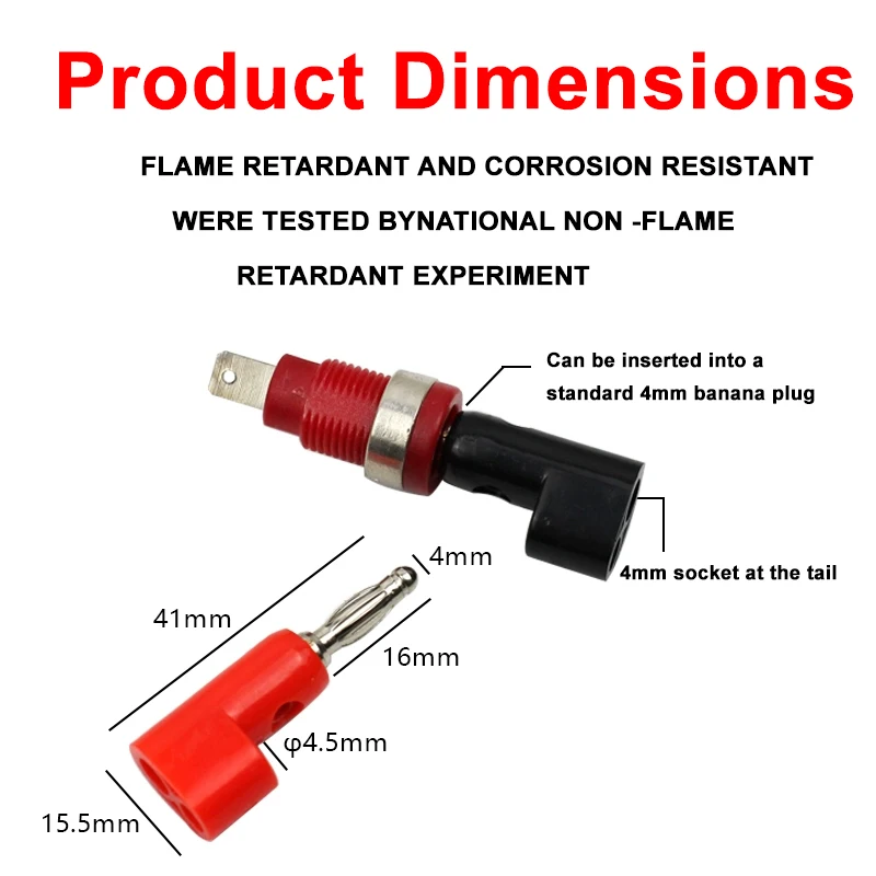 24A Extendable Waterproof Industrial 4mm Solderless Plug Stackable Gun-type Banana Screw-tight Socket ConnectorTerminal Block