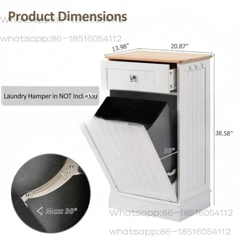 

13 US Gallon Flip Cover Hidden Kitchen Trash Can Cabinet