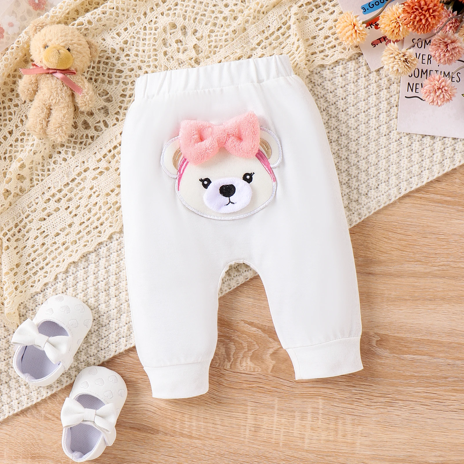 PatPat 2PCS Baby Girl Sweet Animal Pattern Top/ Pant Set