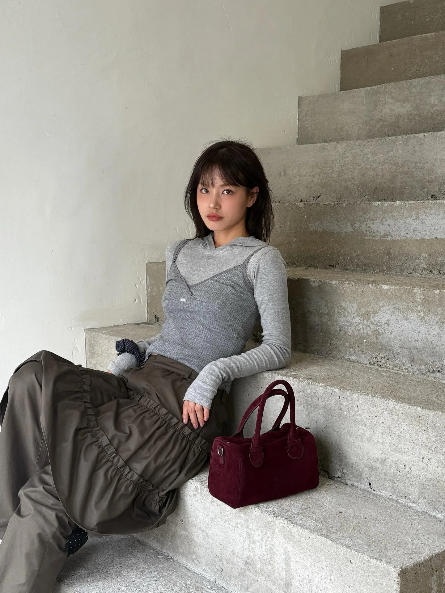 슬림핏 컬러 후드티 또는 스웨트 베이스 레이어 긴팔 기본 여성용 코튼 모달 탑