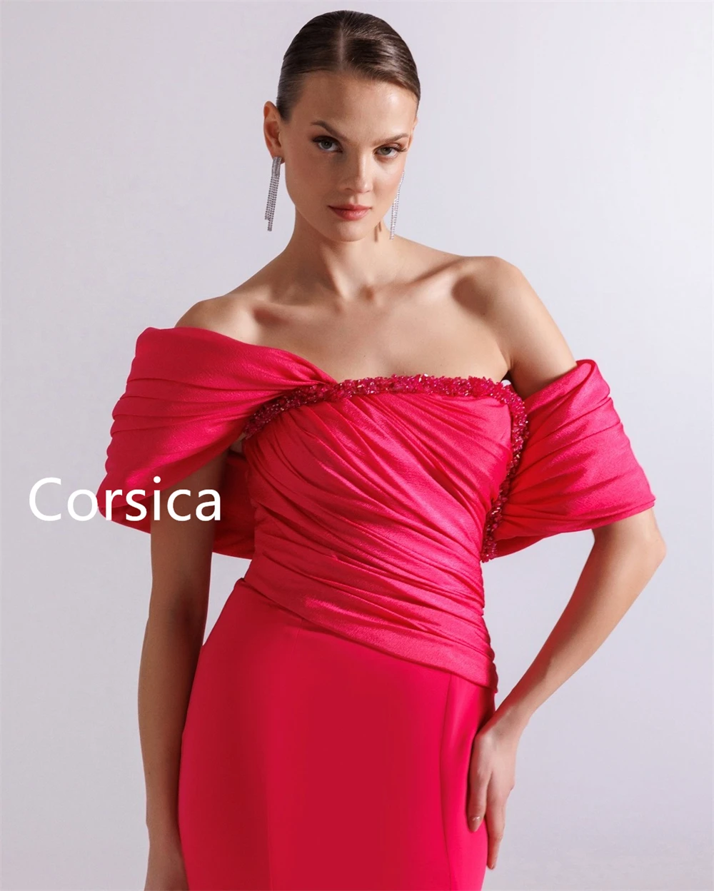 Sukienki wieczorowe w kolorze różu syreny, szyte na miarę, klasyczne sukienki bez ramiączek, z odkrytymi ramionami, na powrót do szkoły, miękkie suknie na specjalne okazje.