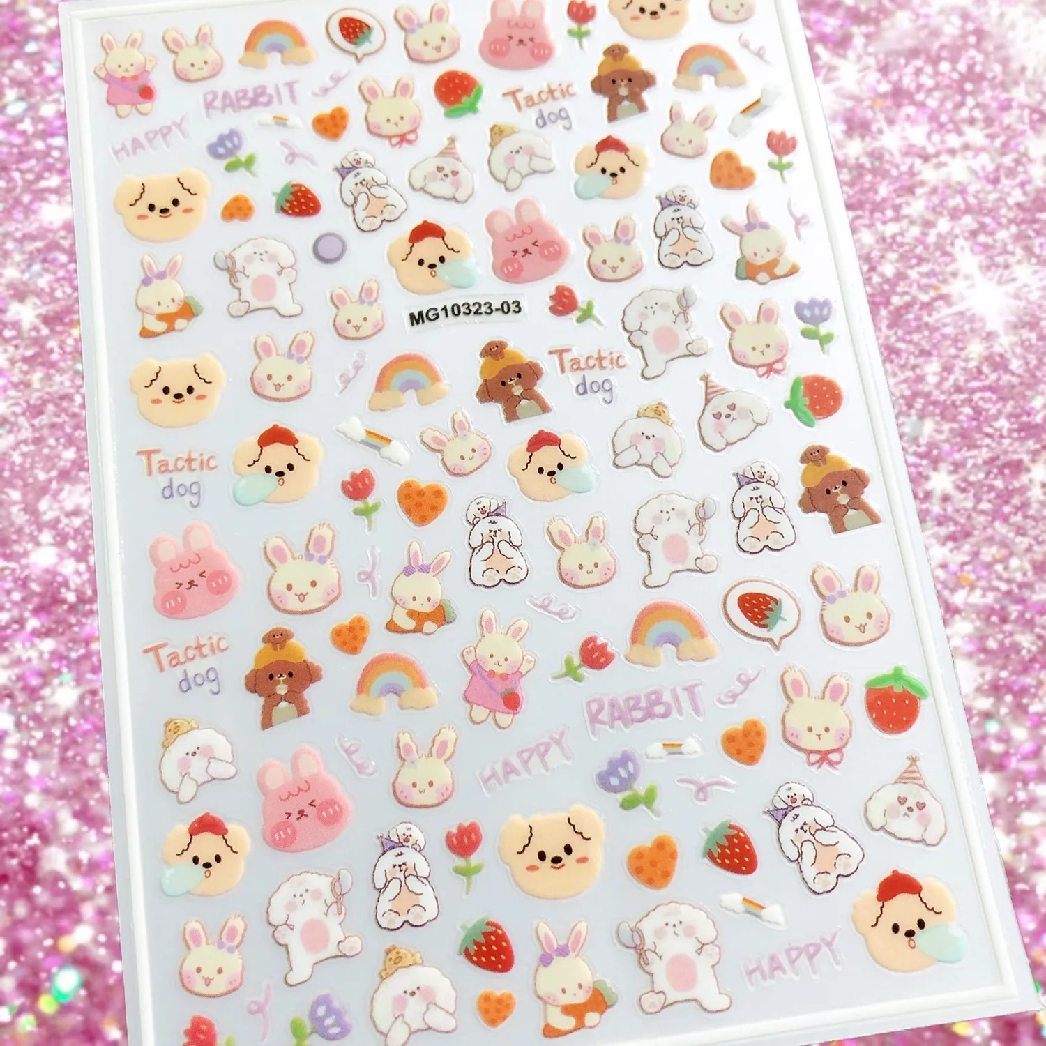 3D Cartoon Bear Nail Stickers Self-Adhesive Nail decoration Perfect for Parties and Happy Occasions