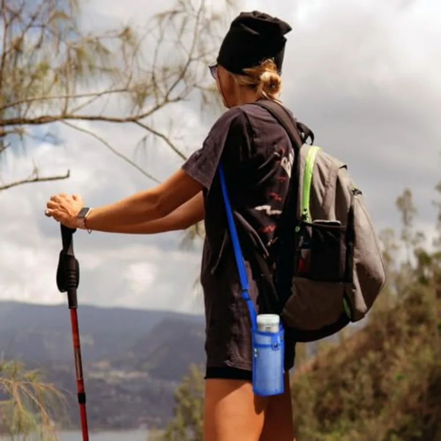Mipcase 3-delige waterfleshouder met riem Verstelbare waterflesdrager Nettas met riem voor buitenreizen Wandelen