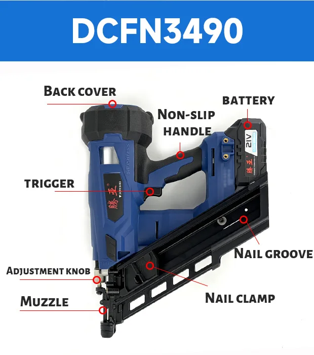 touaDCFN3490 all-electric lithium battery, wooden nail gun, paper nail gun