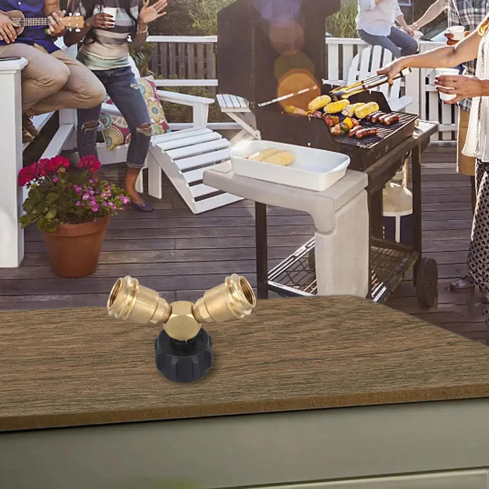 

Propane Tank Y Splitter Solid Brass Construction Control Gas Flow to Two Devices Suitable for BBQ Grills Camping Stoves