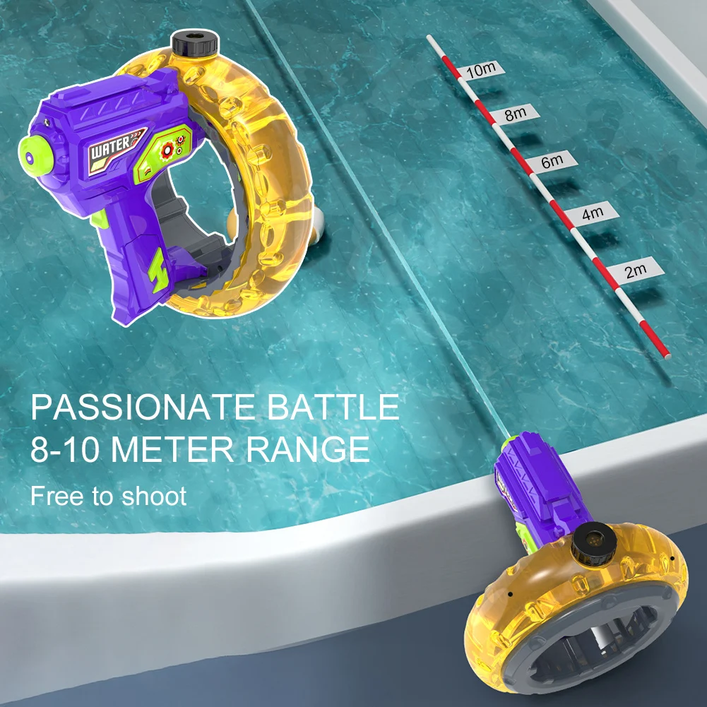 Brinquedo de água de esguichamento de longo alcance com luz led colorida alimentado por bateria brinquedos de água elétricos engraçados para crianças para piscina ao ar livre praia