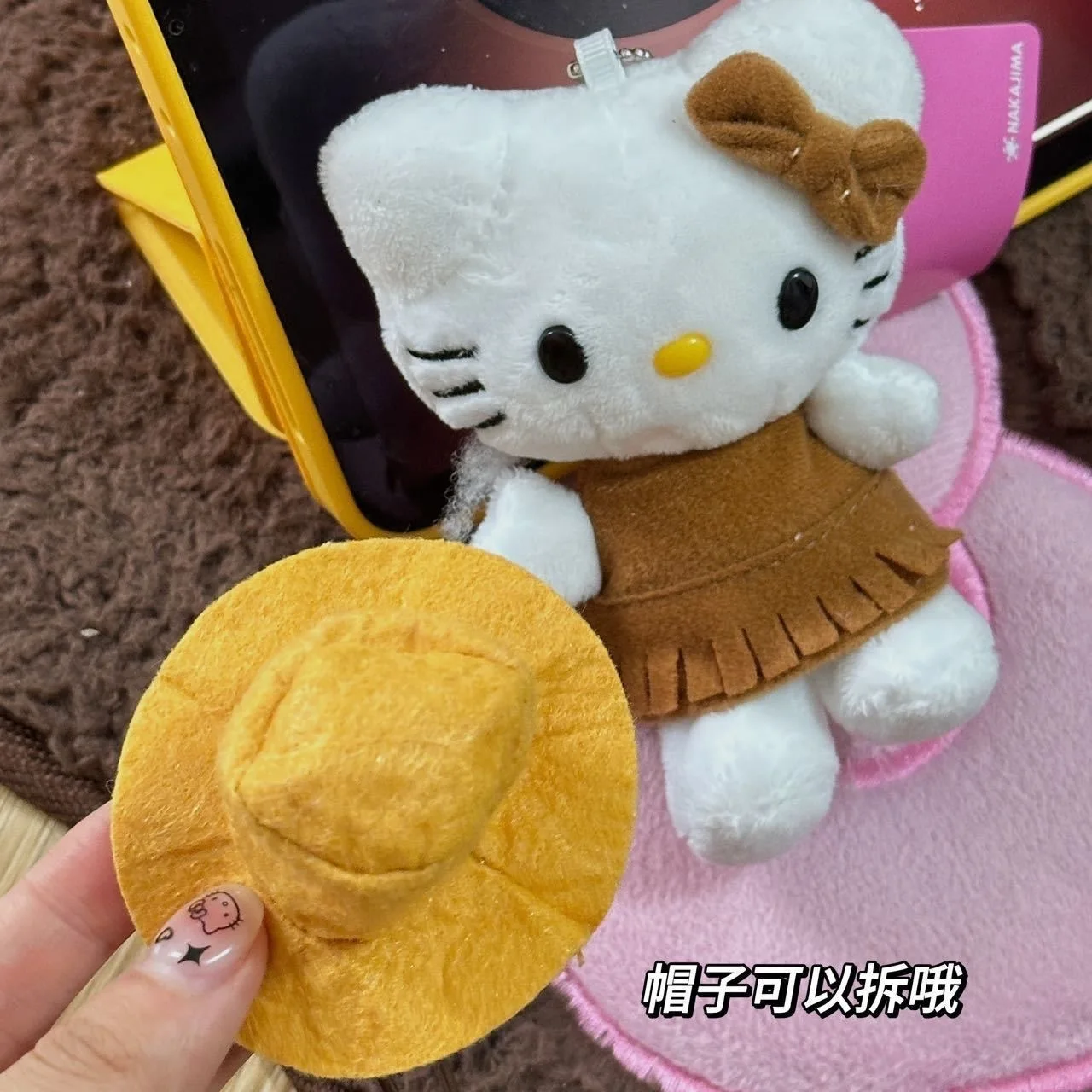 Hello Kitty Pendant Girl Heart Creative Gift Japanese Student Plush Bag Keychain Ornament Anime Accessories