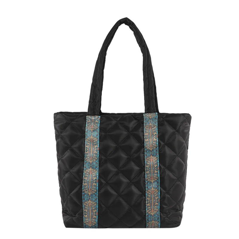 

Puffer Tote Bag for Women Quilted Shoulder Bag Large Capacity Satchel Purse Puffy Bag College Schoolbag for Work Travel Shopping
