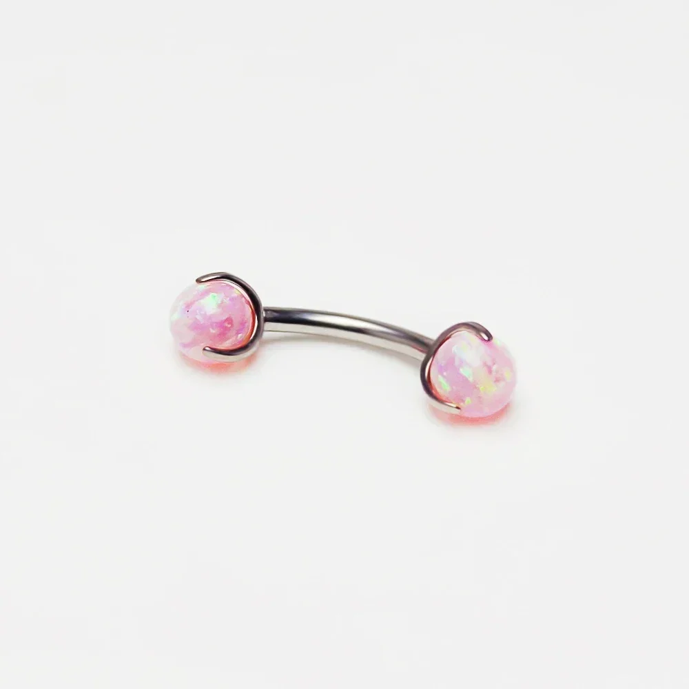 F136 Titanium Opal Eyebrow Piercing Curved Barbell Eyes Bulk Eyebrow Cartilage Ring Bite Labret Stud Tragus Piercing Wholesale