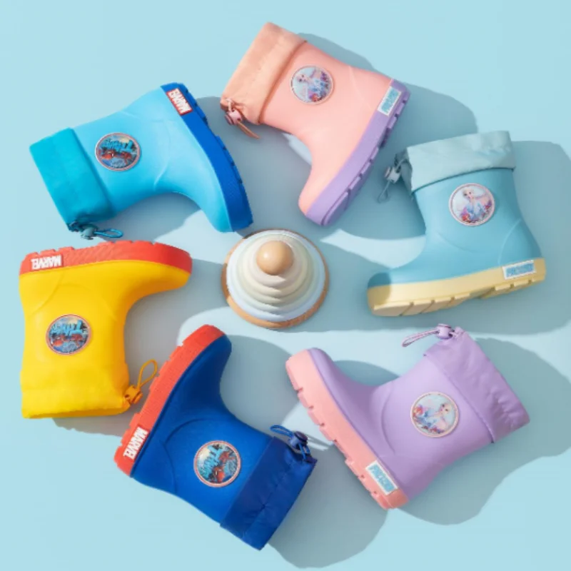 

Disney cartoon kids frozen Rain Boots Student princess Captain America Boots gift shoes