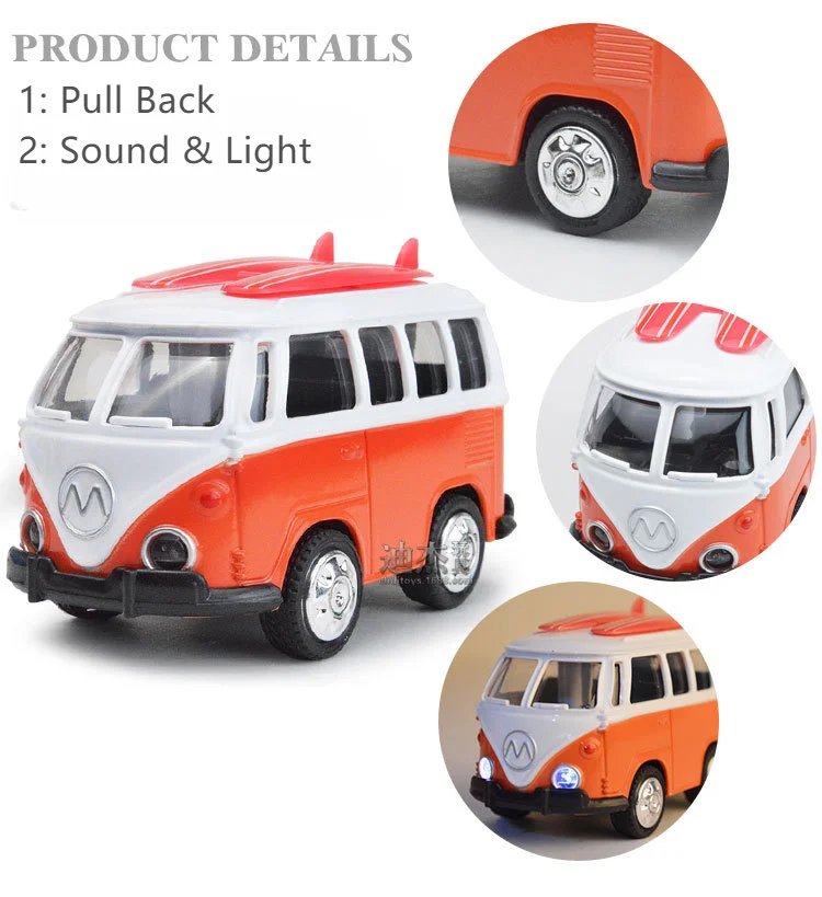 Bus l'inventaire version Q pour enfants, voiture jouet en alliage, son et lumière, modèle à dos côtelé, cadeau de collection, dessin animé, 1:36