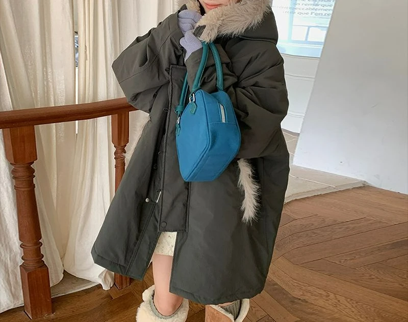 2025年冬新作 中綿入りゆったりコート フリース裏地付き中綿ジャケット