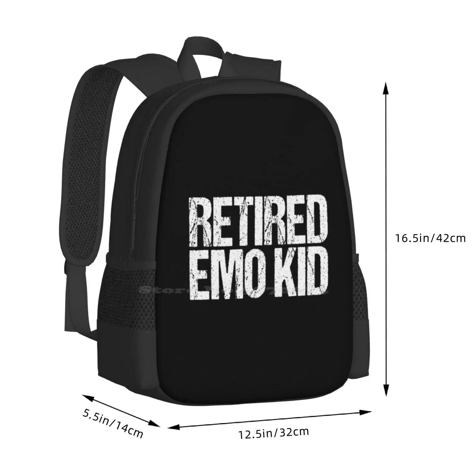 Retired Emo Kid New Arrivals Unisex Bags Student Bag Backpack Retired Emo Kid Goth Hardcore Alternative Scene Kid 90S Funny