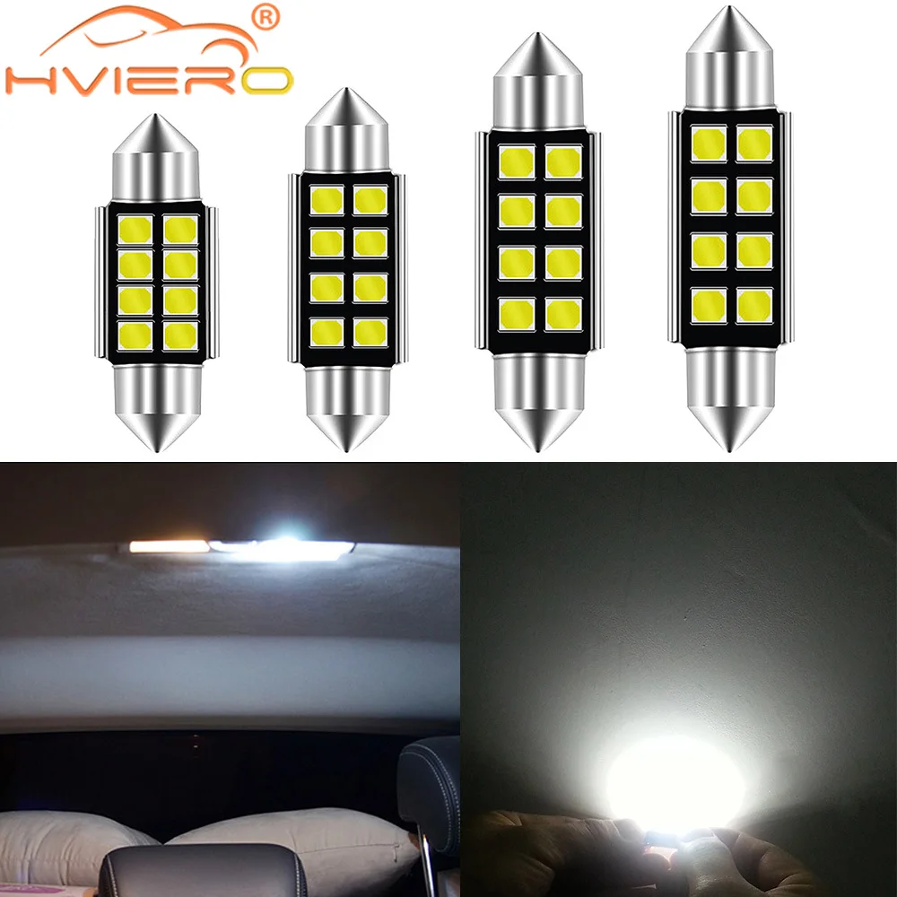 1X Festoon C5W C10W Car Reading LEDS 31mm 36mm 39mm 41mm JM2835 SMD 8Chips Auto Lamps Dome Lantern Interior Lights White DC 12V