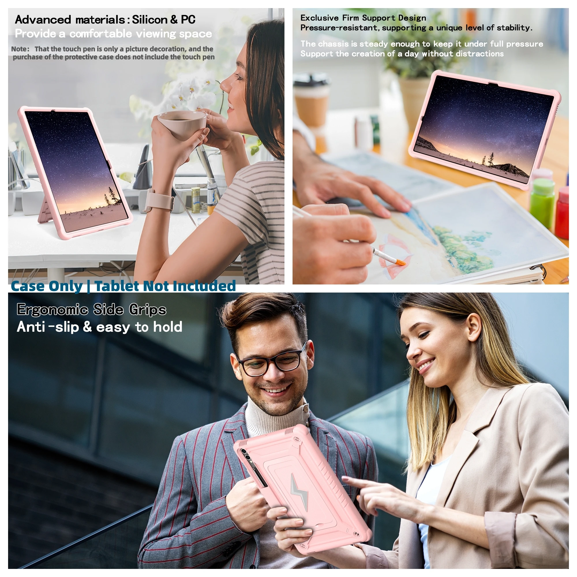 Case for Galaxy Tab S10+/S9FE+/S9 PLUS 12.4 inch Heavy Duty Shockproof Cover Stable Kickstand/Shoulder Strap/Pen Holder