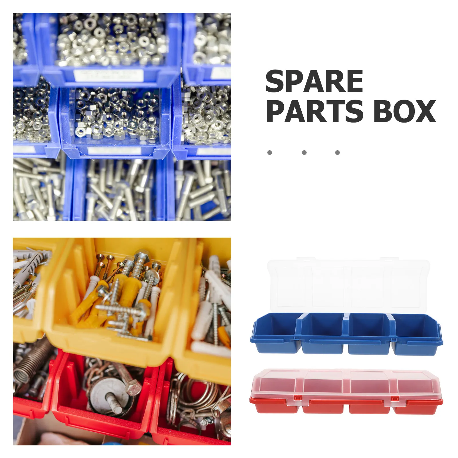 2Pcs Hardware Storage Organizer Stackable Small Parts Storage Box Screw Nail Organizer Craft Electronic Parts Holder