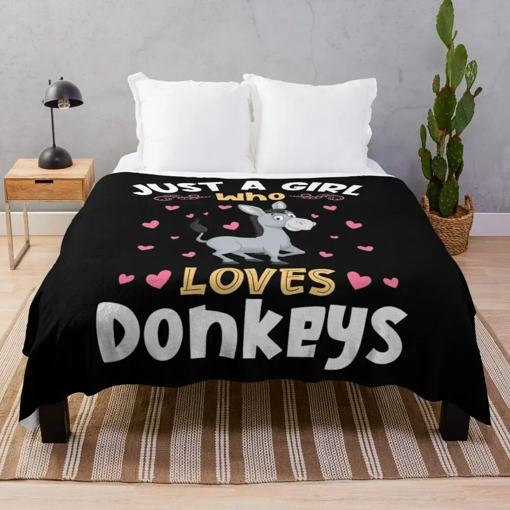

Just a Girl who Loves Donkeys Gift Throw Blanket Cozy Throw Blanket Birthday Gift for Him Her