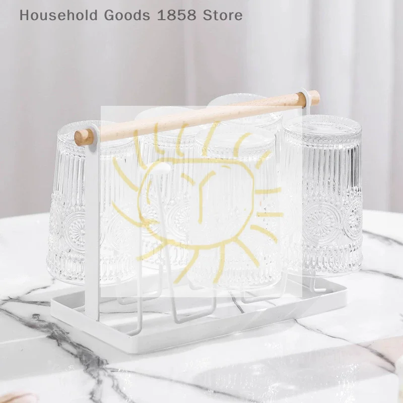 

Высококачественная прочная сушилка для чашек в японском стиле, компактная с сливным поддоном, органайзер для кружек, полка, держатель для бутылок стоячего типа