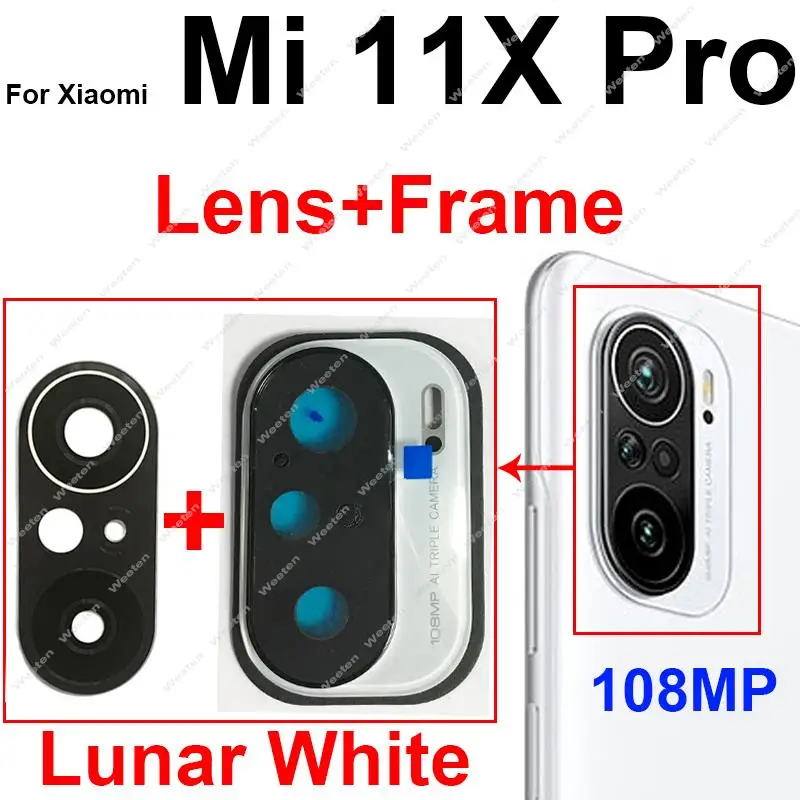 Rear Camera Glass Lens Cover For Xiaomi Mi 11i Mi 11X Mi 11X Pro Back Main Camera Glass Lens Frame Holder Replacement Parts