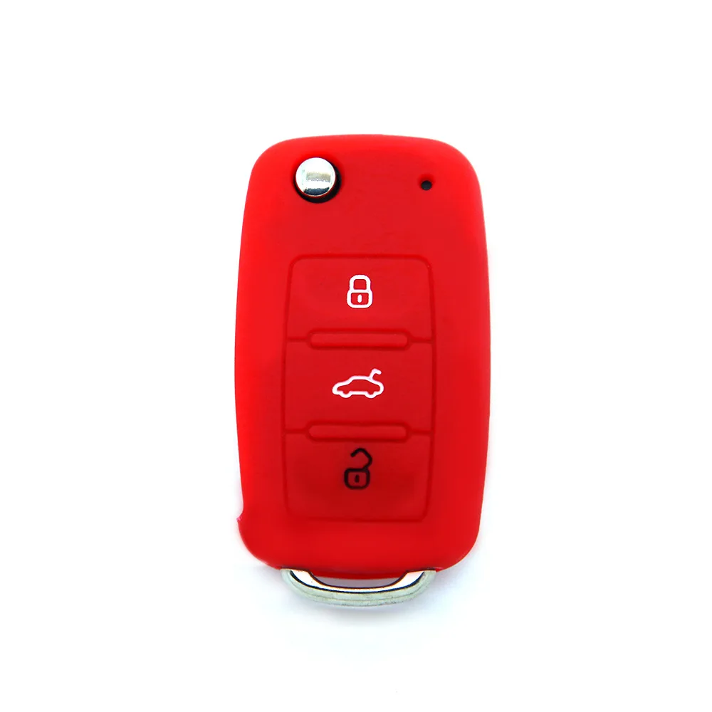 

Silicone key cover is suitable for Volkswagen Bora Santana golf car soft rubber key case remote control protective cover