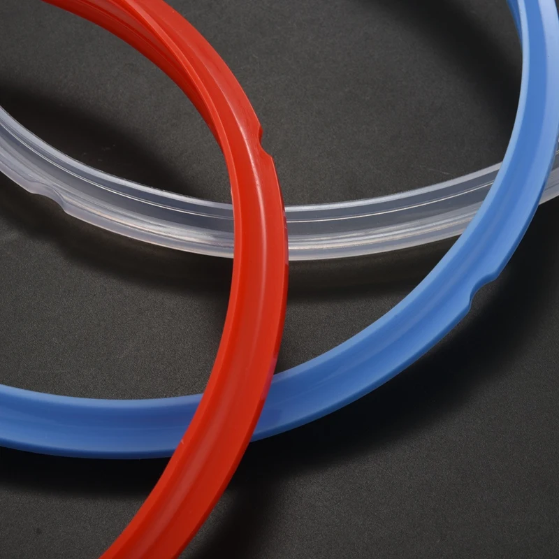 Silicone Sealing Ring For Pressure Cooker Pot Accessories, Fits 5 Or 6 Quart Models, Red, Blue And Common Transparent White, Pac