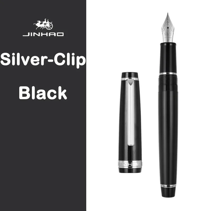 JINHAO 82 Fountain Pen Transparency Acrylic Pen Spin Silver EF F Nib Business Office School Supplies Writing Ink Pen Stationery