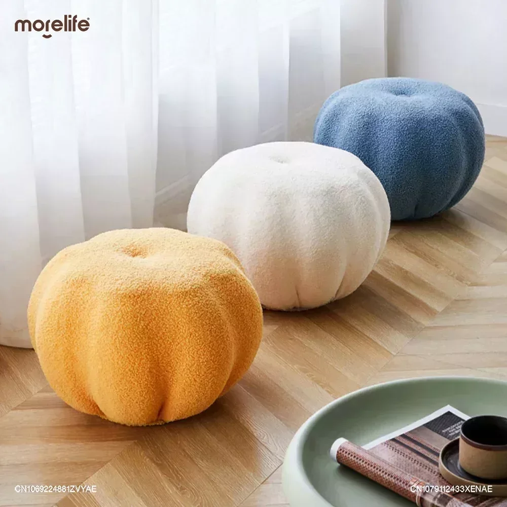 

Creative Pumpkin Cashmere Small Footstool Stools Living Room Shoe Changing Stool Mobile Dressing Table Stool Home Furniture