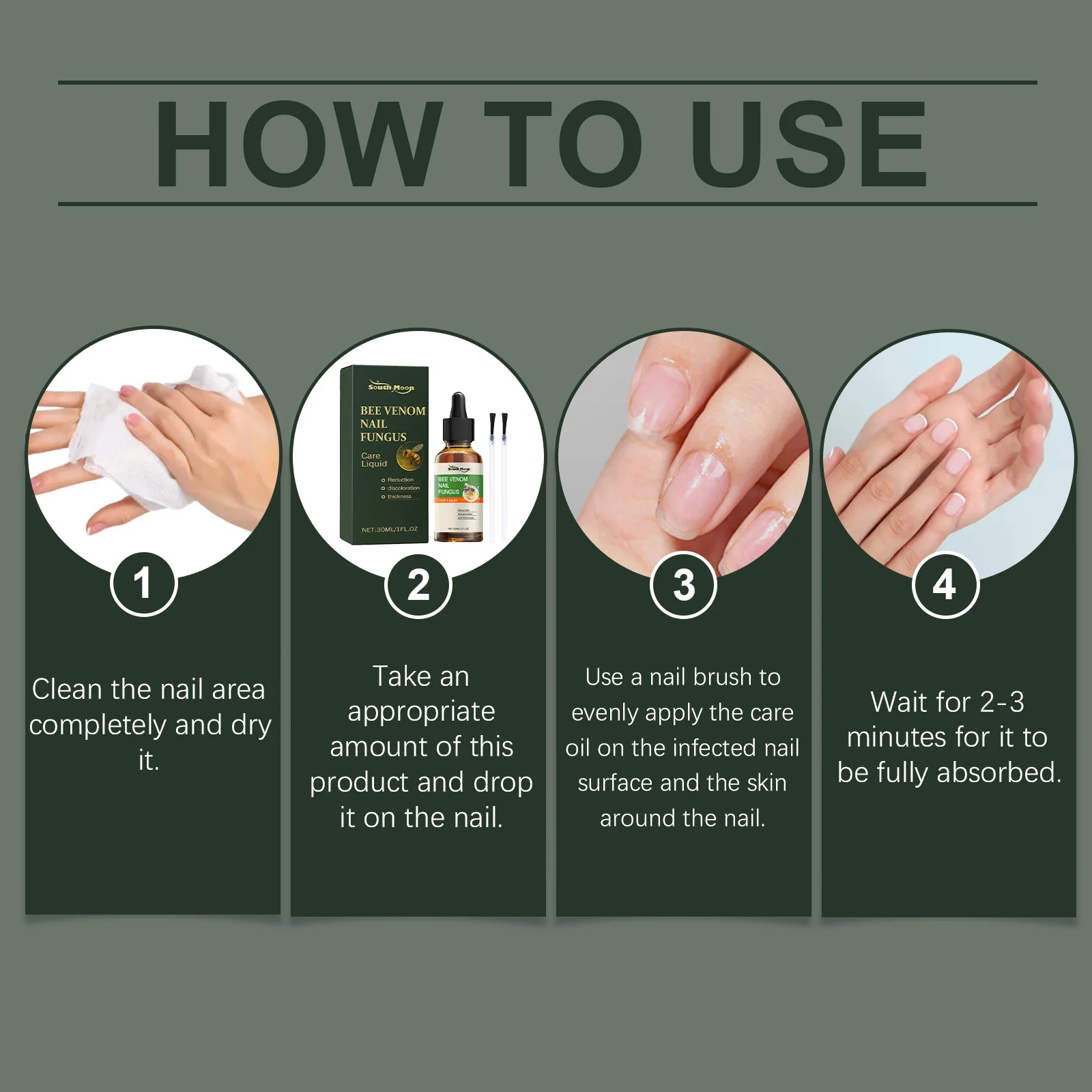 South Moon Nail Care Lotion  Onychomycosis Repair Solution Nourishes and Smooths the Nails of Hands and Feet.