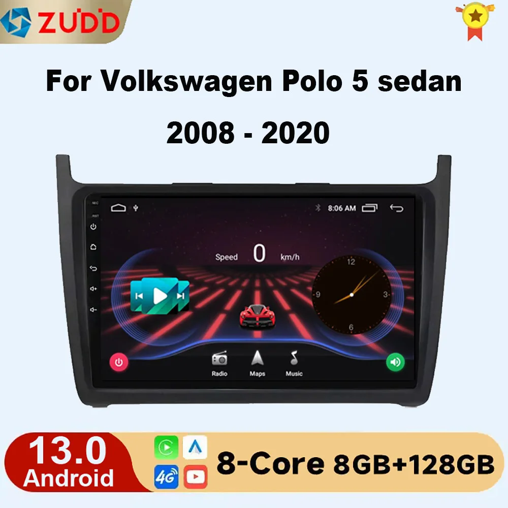 

Android 13 Car Radio For Volkswagen VW polo 5 sedan 2008 - 2020 Multimedia Player 2 Din Carplay Stereo GPS DVD Head Unit