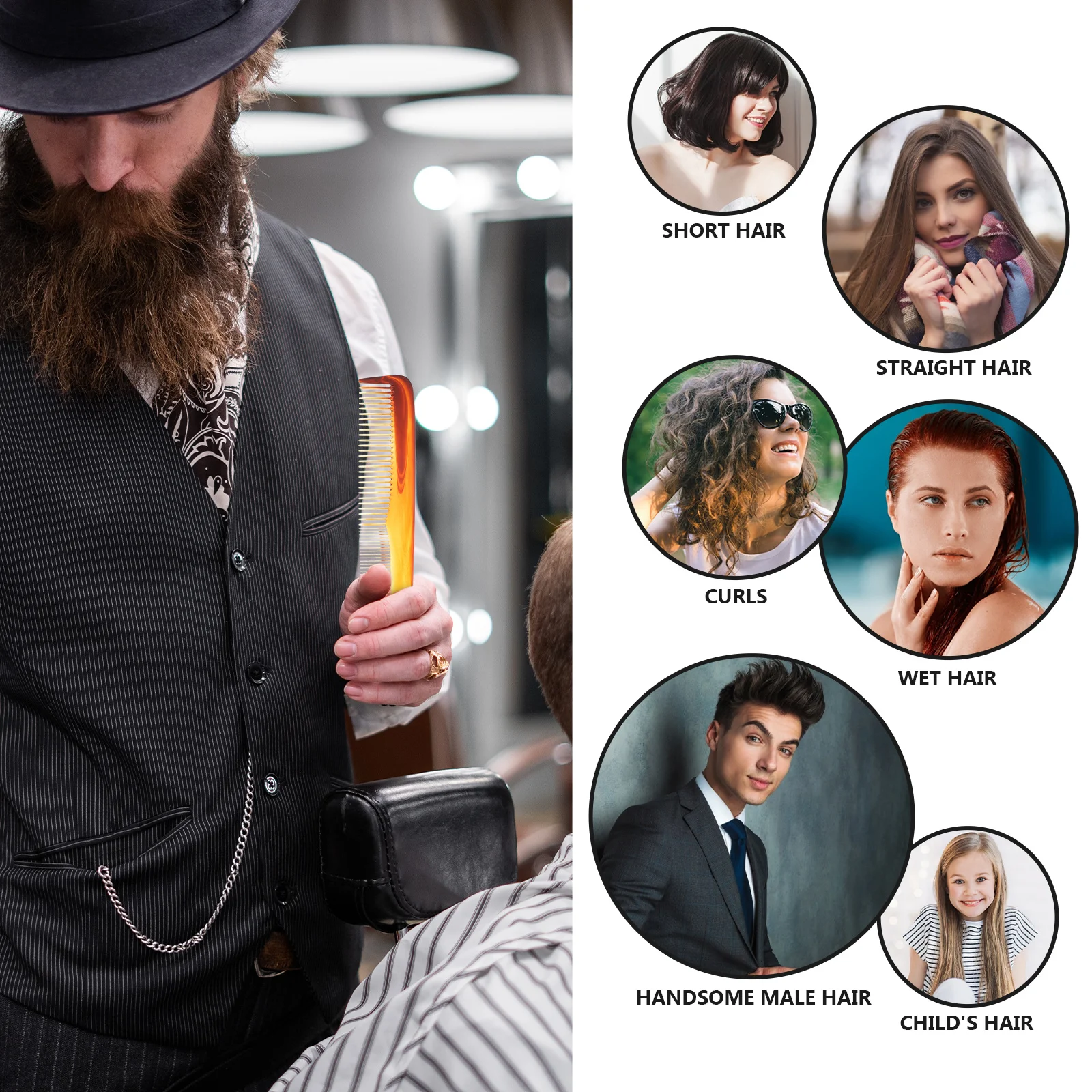 

Professional Hair Cutting Comb Sparse Dense Teeth Lightweight Plastic Barber Salon Tool Men Hair Styling Comb Mens Combs