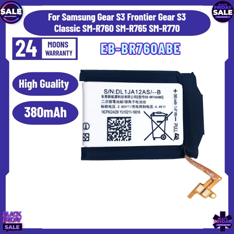 NEW 380mAh EB-BR760ABE Battery for Samsung Gear S3 Frontier Gear S3 Classic SM-R760 SM-R765 SM-R770 46mm Watch Battery