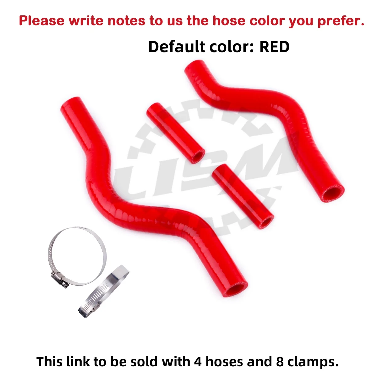 

4PCS 3PLY For Suzuki RM250 RM 250 2001-2008 2002 2003 20004 2005 2006 2007 Silicone Radiator Coolant Hose Kit Upper and Lower