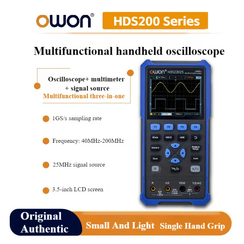 

Ручной осциллограф Lilip OWON HDS242/HDS2102, полоса пропускания 40–200 м, мультиметр «три в одном»