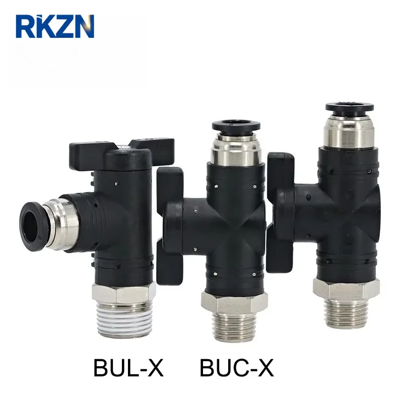Hand Valve Throttle Tap BC BL Elbow Air Speed Control Adapter 6mm 8mm 10mm Male Thread PT 1/8 1/4 3/8 1/2 Black Pneumatic Valve