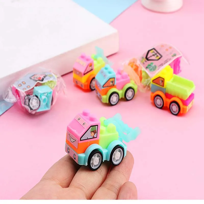 20Pcs Children's Assembly Engineering Vehicle DIY Puzzle Building Block Cars Toys Construction Vehicle Kids Birthday Party Gifts