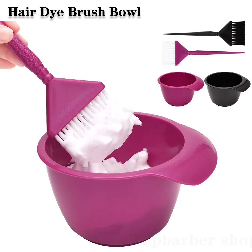 2PCS/Set Professional Hair Dye Color Brush Bowl Set Dye Mixer Hair Tint Dying Coloring Mixing Bowls Hairdressing Styling Tools